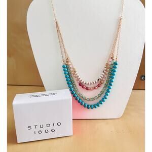 Studio 1886 Avon Semi-Precious Stone Necklace NIB Pink Opal Aventurine Gift